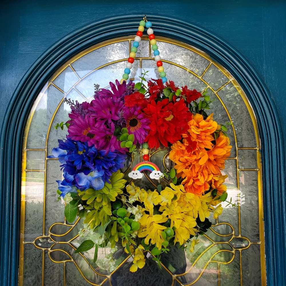 Floral Rainbow Wreath